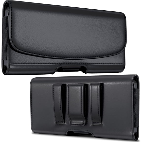 Holster Compatible with iPhone 17 16e 16 15 14 13 12 11 & Pro Models Only  Premium Cell Phone Belt Holder Case with Clip for Man, ID Card Slot Carrying Pouch Cover,