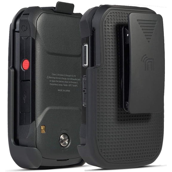 Holster for Kyocera DuraXV Extreme DuraXE Epic DuraXA Equip [Rotating/Ratchet] Belt Clip Flip Phone Holder Case for Verizon E4810 E4811 AT&T FirstNet E4830 US Cellular E4831 Black