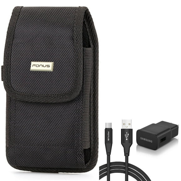 Holster Rugged Case Belt Clip with 6ft USB Cable Type-C Fast Home Charger for Samsung Galaxy XCover Pro S9 Plus S8 Plus S22 Ultra S21 Ultra S20 Ultra Plus S10 Plus FieldPro Fan Edition 5G