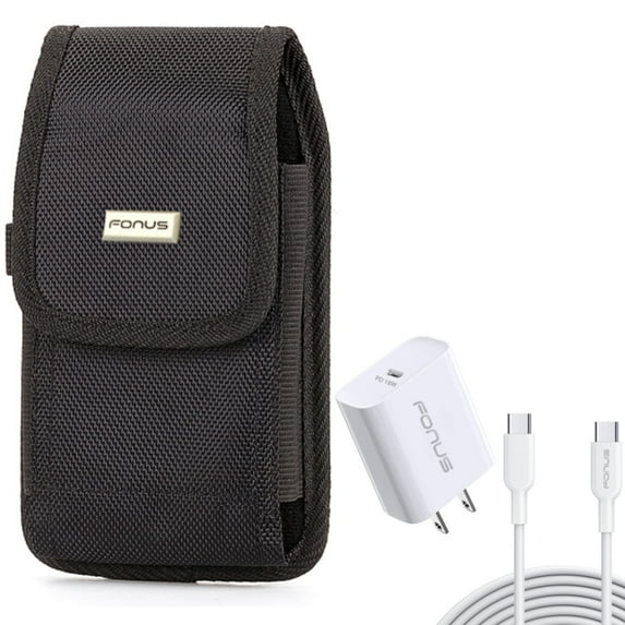 Holster Rugged Case Belt Clip w 10ft Long Cable Fast Type-C 18W PD Home Charger for Samsung Galaxy S10 5G Note 9 8 20 Ultra 10 Plus S21 FE 5G A9 A73 5G A72 5G A71 5G A70 A53 5G A52 5G A51 5G