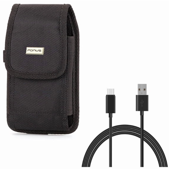 Holster Rugged Case Belt Clip w USB-C 6ft Long Cable TYPE-C Charger Power Cord Y4A for Samsung Galaxy S20 Fan Edition,S10 5G,Note 9,8,20,Ultra,10 Plus,A9,A72 5G,A71 5G,A70,A52 5G,A51,5G,A50