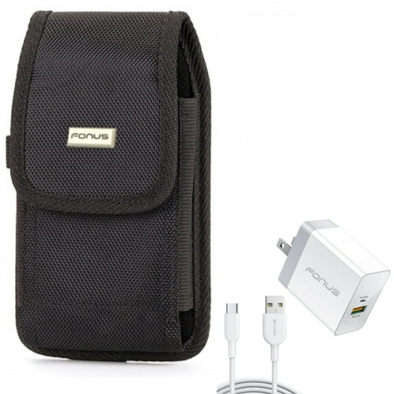 Holster Swivel Case Belt Clip with 6ft Long Cable Fast Type-C 36W PD Home Charger for Samsung Galaxy S22 Ultra S21 Ultra XCover Pro S9 Plus S8 Plus S20 Plus S10 Plus Fan Edition 5G UW FE 5G
