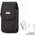 thumbnail image 1 of Holster Swivel Case Belt Clip w 10ft Long Cable Fast Type-C 18W PD Home Charger for LG Premier Pro Plus (L455DL), V50 ThinQ 5G, G8X ThinQ, G7 ThinQ, Stylo 5 4 Plus, K92 5G, Harmony 4, 1 of 10