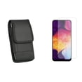thumbnail image 1 of Holster and Screen Protector Bundle for Motorola Edge+ (2022): Vertical Nylon Belt Pouch Case (Black) and (2-Pack) Tempered Glass Shield, 1 of 9