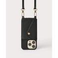 thumbnail image 1 of Holstere Ultra-Durable Pebbled Black Genuine Leather iPhone Case Crossbody Purse w/ Expanded Card Pocket - iPhone 12 / 12 Pro, 1 of 7