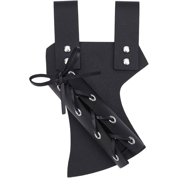 Holsters Black PU Leather Medieval Retro Adjustable Protective Cover Case Shoulder Back Sheath Buckle Holders for DIY