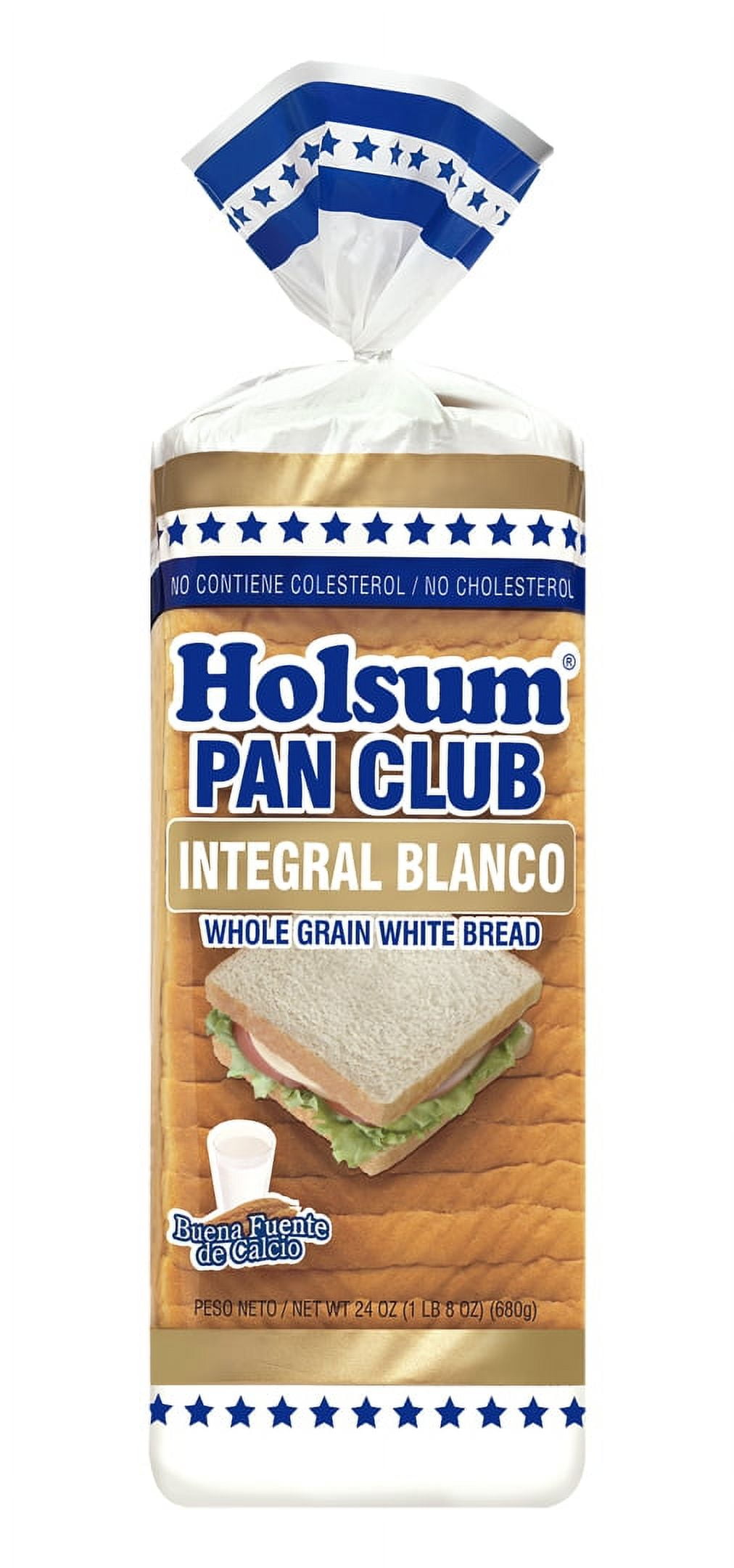 Holsum Club Bread White Whole Wheat, Regular Slice, 24 Ounces