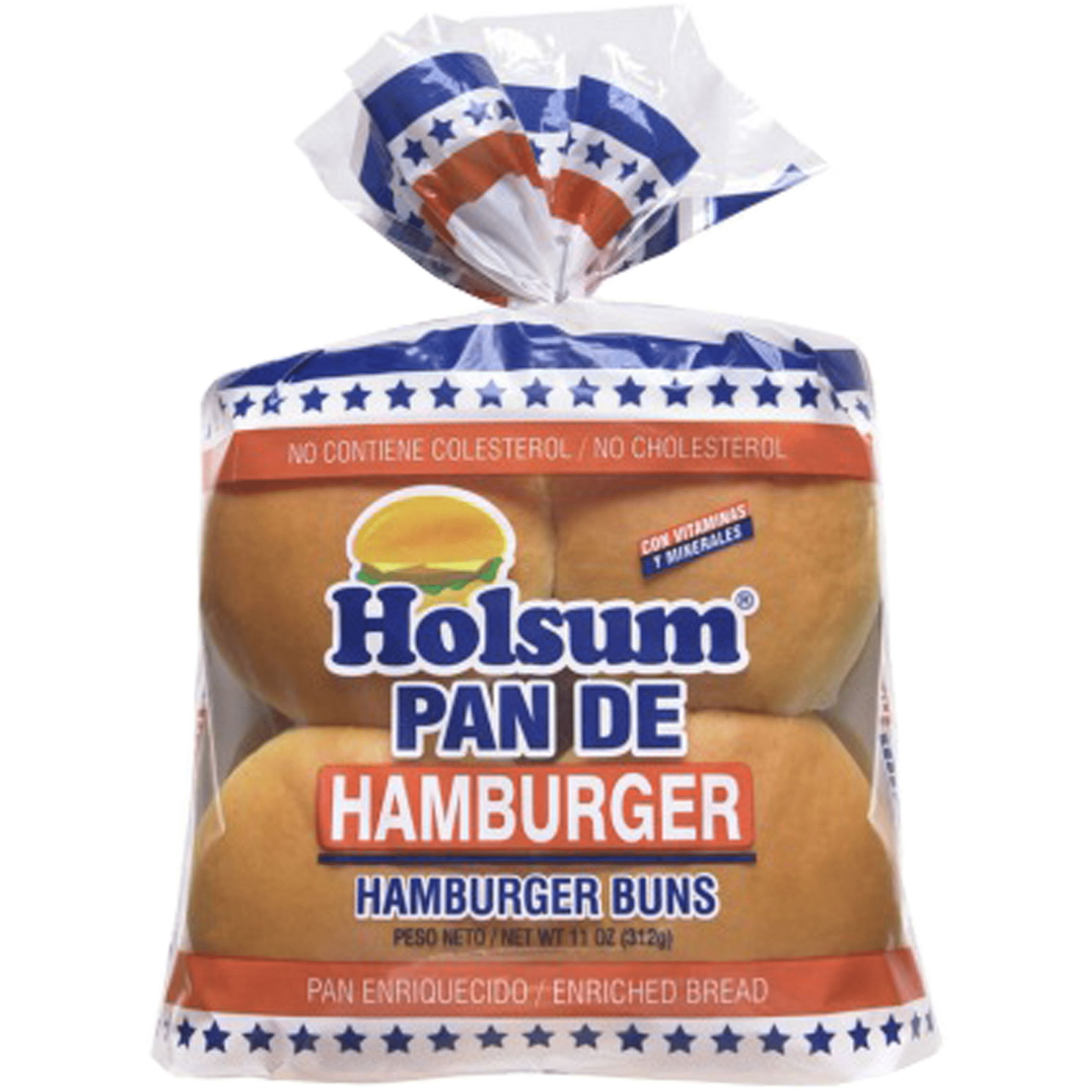 Holsum, Hamburger Bun, Regular, Pre Sliced, 12 oz, 8 Count, Shelf Stable