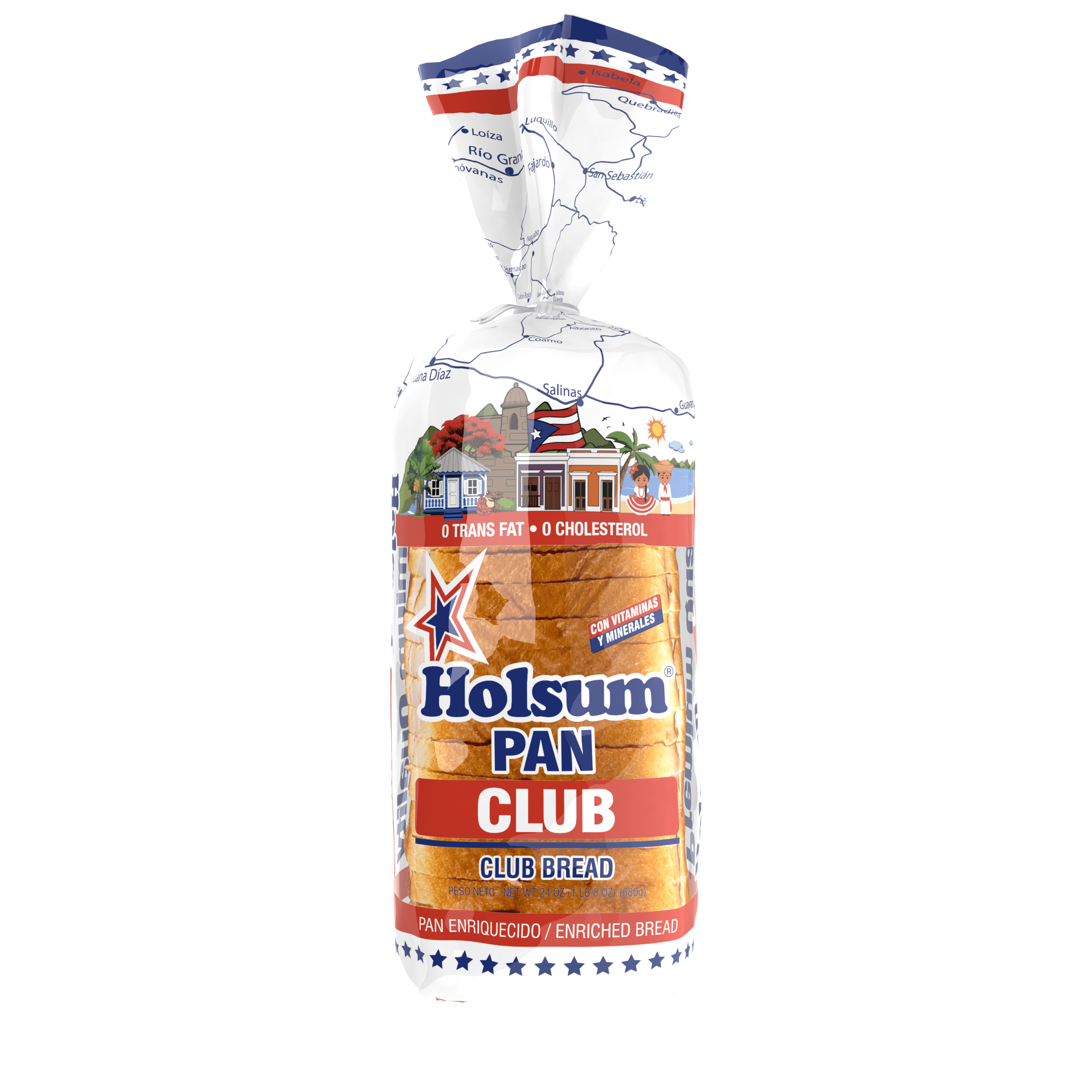 Holsum, Regular Club Sandwich White Bread Loaf, Sliced, 24 oz, Shelf Stable