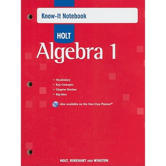 Pre-Owned Holt Algebra 1: Know-It Notebook (Paperback) 0030779235 9780030779237
