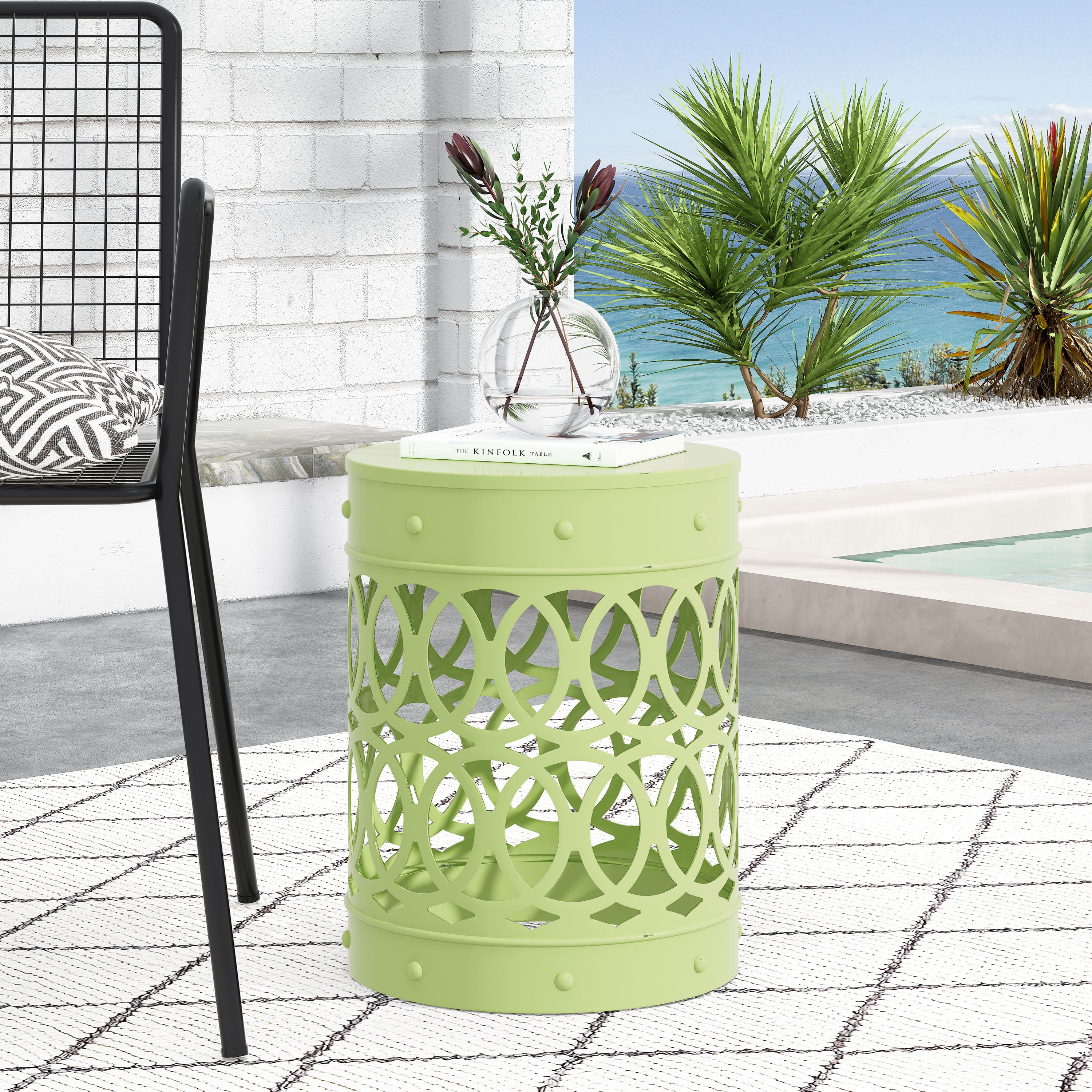 Holt Metal Outdoor Side Table, Green - Walmart.com Holt Metal Outdoor Side Table, Green - Walmart.com