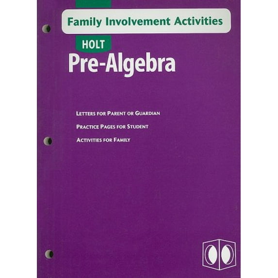 Pre-Owned Pre-algebra, Grades 6-8 Family Involvement Activities: Holt Pre-algebra Paperback