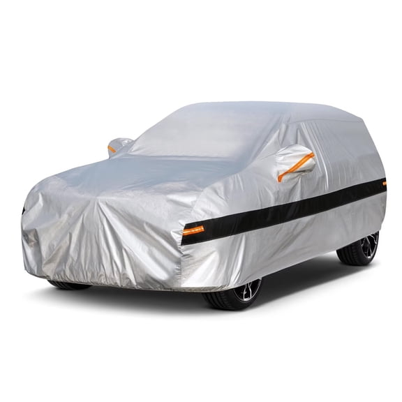 Holthly SUV Car Cover Waterproof All Weather for Automobiles,B10 Fit SUV Length 200-210 inch,Silver