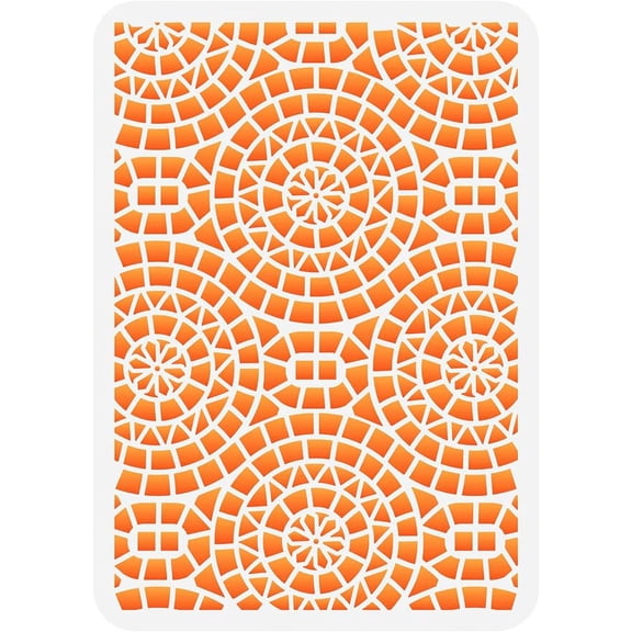 1PC Holtz Mosaic Stencil 11.7x8.3 inch Plastic Geometric Circle Pattern Painting Template