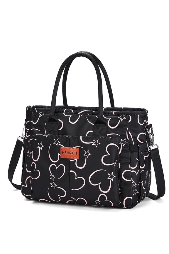 Cute Lunch Bags for Women, Insulated Lunch Box for Work, Large Leakproof Cooler Purse with Side Pockets & Removable Shoulder Strap Womens Handbag Tote Bag for Shopping Picnic Beach (Love)