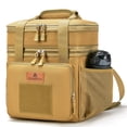 thumbnail image 1 of Holuxer Double Deck Large Tactical Lunch Bag for Adults, Leakproof Insulated Lunch Bag with Shoulder Strap, Lunch Cooler Box for Men Work Outdoor Picnic Trips, 20 Cans/16 L, Brown, 1 of 6