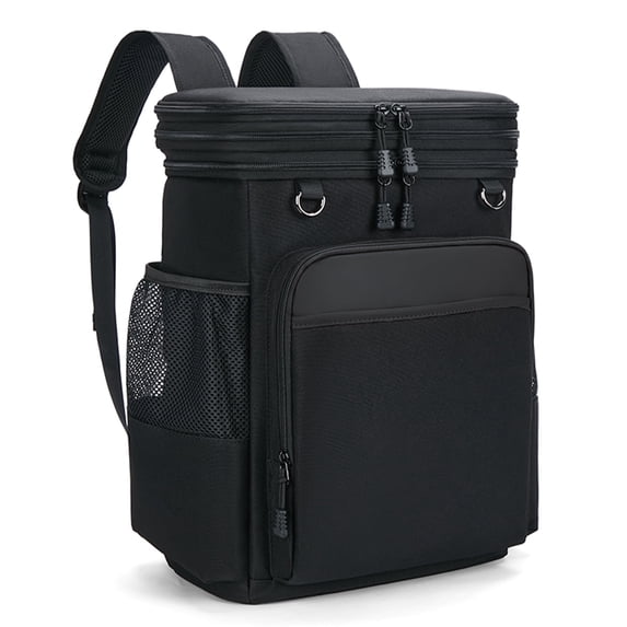 Holuxer Insulated Backpack Cooler Bags, 30L Waterproof Leakproof Soft Coolers, Large Expandable Lunch Back Pack, Heavy Duty Cooler Backpacks Rucksack, Portable Lunch Bag for Men/Women, Camping, Black