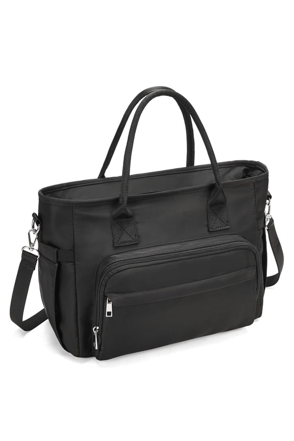 Insulated Lunch Bag for Women, Fashion Handbag Lunch Tote Box, Reusable Thermal Cooler Bags with Shoulder Strap, Leakproof Storage Pockets for Working Shopping Picnic 12L, Black