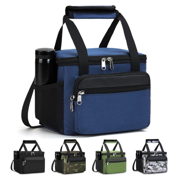Holuxer Insulated Lunch Box for Men/Women, Reusable Lunch Cooler Bags with Adjustable Shoulder Strap - Leakproof Lunch Bag for Work Picnic, Blue