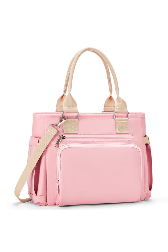 Insulated Lunch Tote Bags for Women, Large Fashion Messenger Crossbody Shoulder Bag, Simple Ladies Cooler Purse Portable Leakproof Lunchbox Handbags for Work/Picnic (Pink 12L)