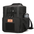 thumbnail image 1 of Holuxer Large Insulated Lunch Box for Men/Adults, Expandable Double-Deck Lunch Bag Durable with Shoulder Strap, Soft Leakproof Cooler Bags for Work Outdoor Picnic Trips, 20 Can/16 L, Black, Mesh, 1 of 9