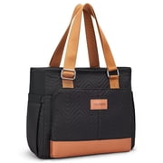 Holuxer Lunch Tote Bag for Women, Large Lunch Box for Work, Leakproof Oxford Lunchbox Shoulder Bags, Fashion Totes Cooler Purse with Storage Front Pocket for Wo