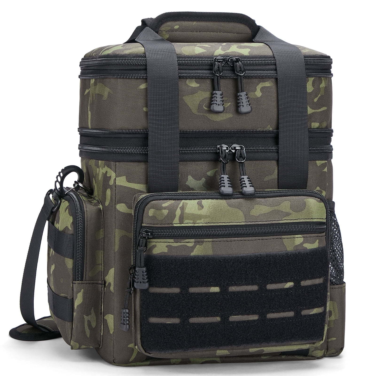 Holuxer Insulated Lunch Bag for Men/Adults, Double Deck Expandable Camping Lunch Box for Work Travel Daytrip Picnic Outdoor, Large Leakproof Cooler Bags with Adjustable Shoulder Strap Organizer Camo