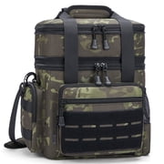 Holuxer Insulated Lunch Bag for Men/Adults, Double Deck Expandable Camping Lunch Box for Work Travel Daytrip Picnic Outdoor, Large Leakproof Cooler Bags with Adjustable Shoulder Strap Organizer Camo