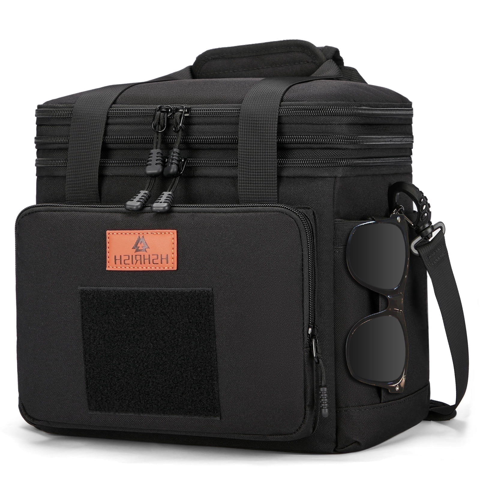 Holuxer Tactical Lunch Bags, Large Expandable Insulated Lunch Box, Durable Waterproof Leakproof Cooler Bag for Adults/Men/Women/Work Outdoor Beach Trips, 20 Cans/16 L, Black