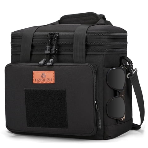Holuxer Tactical Lunch Bags, Large Expandable Insulated Lunch Box, Durable Waterproof Leakproof Cooler Bag for Adults/Men/Women/Work Outdoor Beach Trips, 20 Cans/16 L, Black