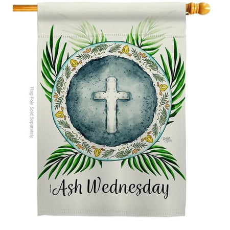 Holy Ash Wednesday Religious Faith Double-Sided Garden Decorative House Flag, Multi Color