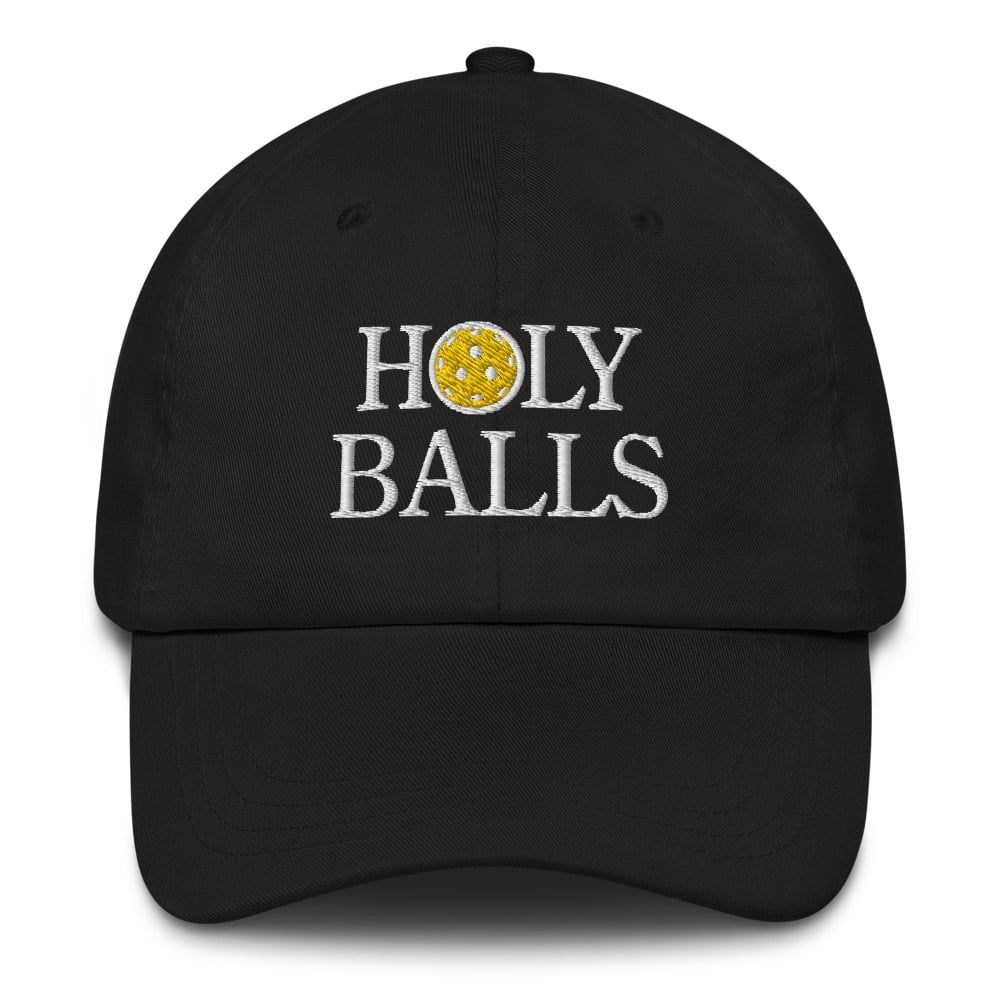 Holy Balls Pickleball Hat - Dad hat (Black)