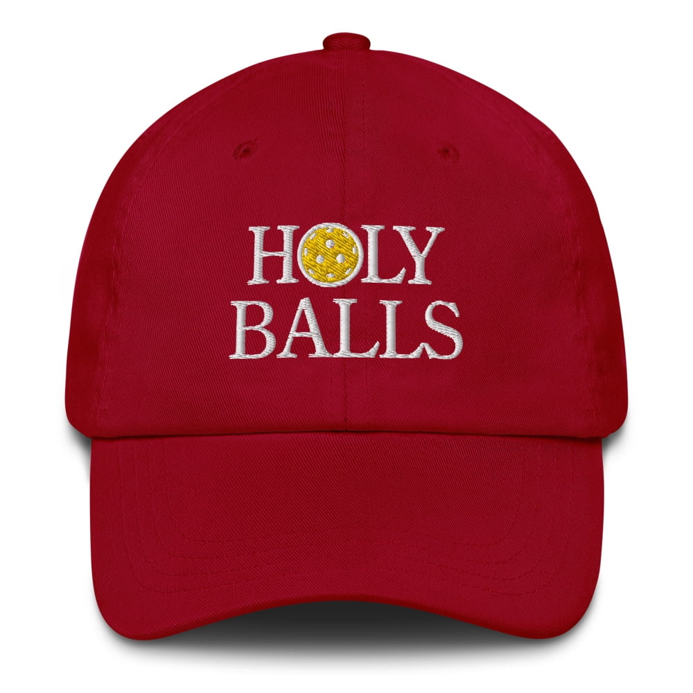 Holy Balls Pickleball Hat - Dad hat (Cranberry)