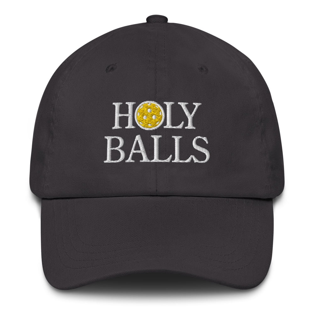 Holy Balls Pickleball Hat - Dad hat (Dark Grey)