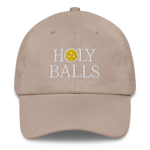 Holy Balls Pickleball Hat - Dad hat (Stone)