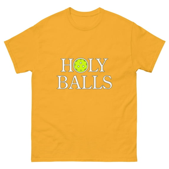 Holy Balls Pickleball T-Shirt - Men's classic tee (Gold, 4XL)