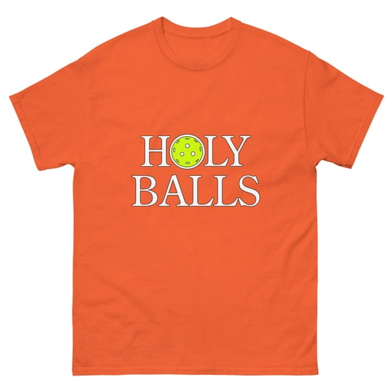 Holy Balls Pickleball T-Shirt - Men's classic tee (Orange, 3XL)
