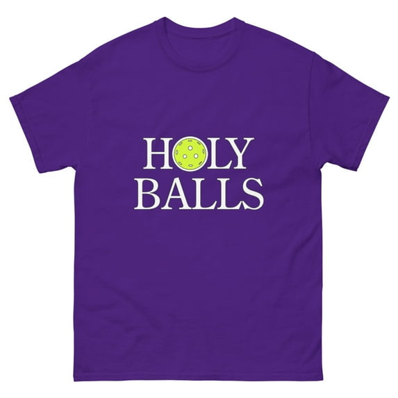 Holy Balls Pickleball T-Shirt - Men's classic tee (Purple, M)
