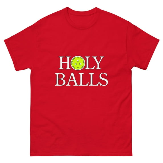 Holy Balls Pickleball T-Shirt - Men's classic tee (Red, 3XL)