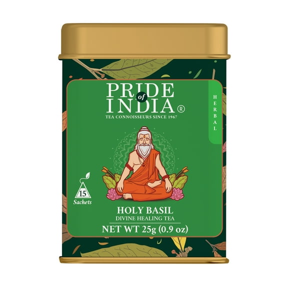 Pride India Holy Basil (Tulsi) Divine Healing Tea, 2 Packs of 25 Tea Bags