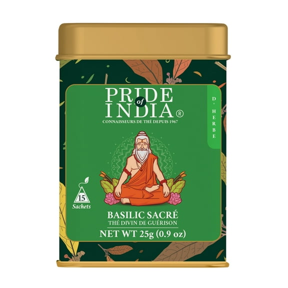 Pride Of India Natural Holy Basil Tea, 15 Tea Bags