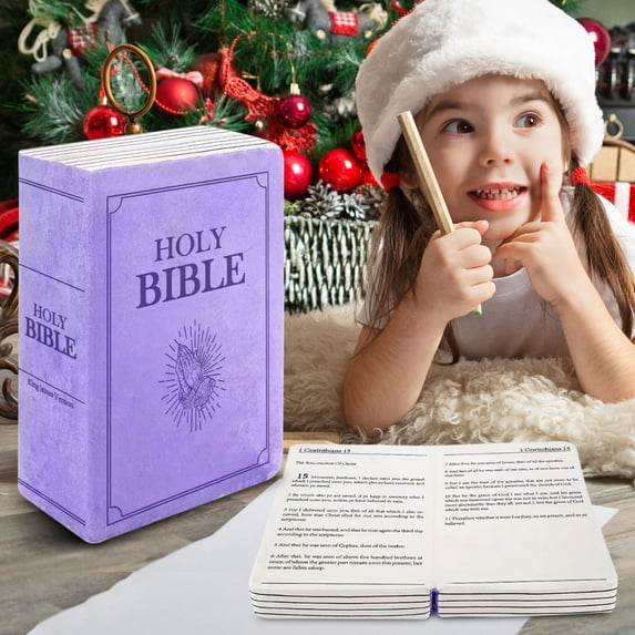 Holy Bible Book Shape Verse Plaque - Openable Red Scripture Book, 13" x 8.86" x 3.94" Inspirational Gift for Women, Home Decor, Christian Gift