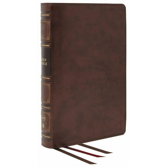 Holy Bible : New King James Version, Brown, Genuine Leather, Classic Verse-by-verse, Center-column, Red Letter,