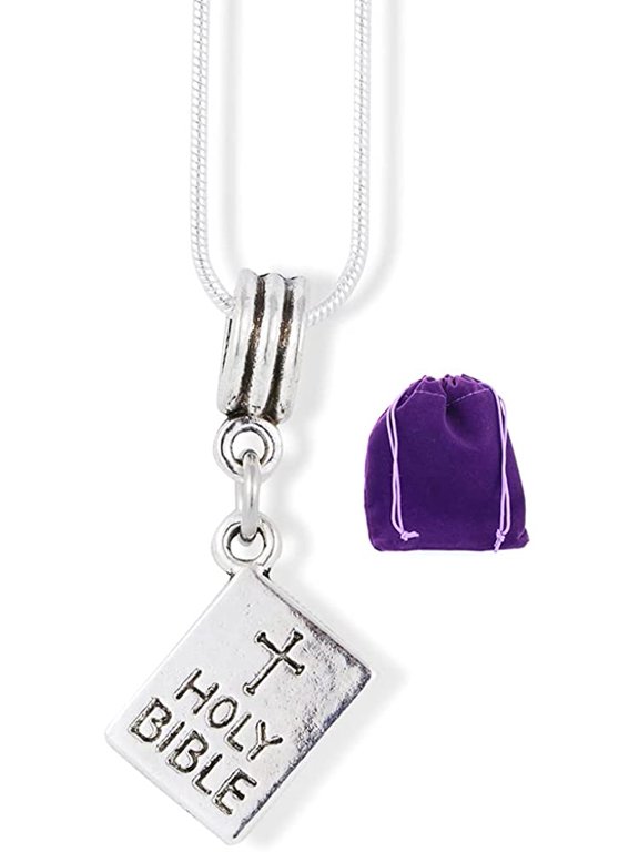 Holy Bible Religious Symbol Charm Snake Chain Necklace