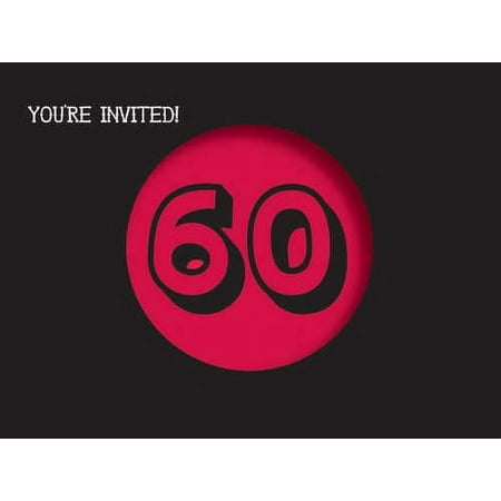 Creative Converting 60th Birthday Party Invitations, 8 Count