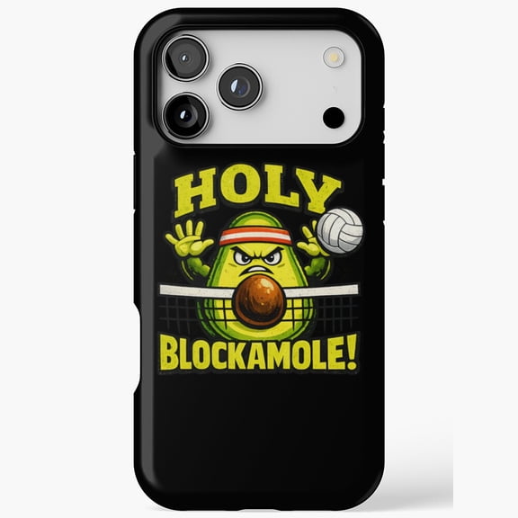 Holy Blockamole Avocado Volleyball Player Funny Gift for iPhone Case 11 through 17 Pro Max