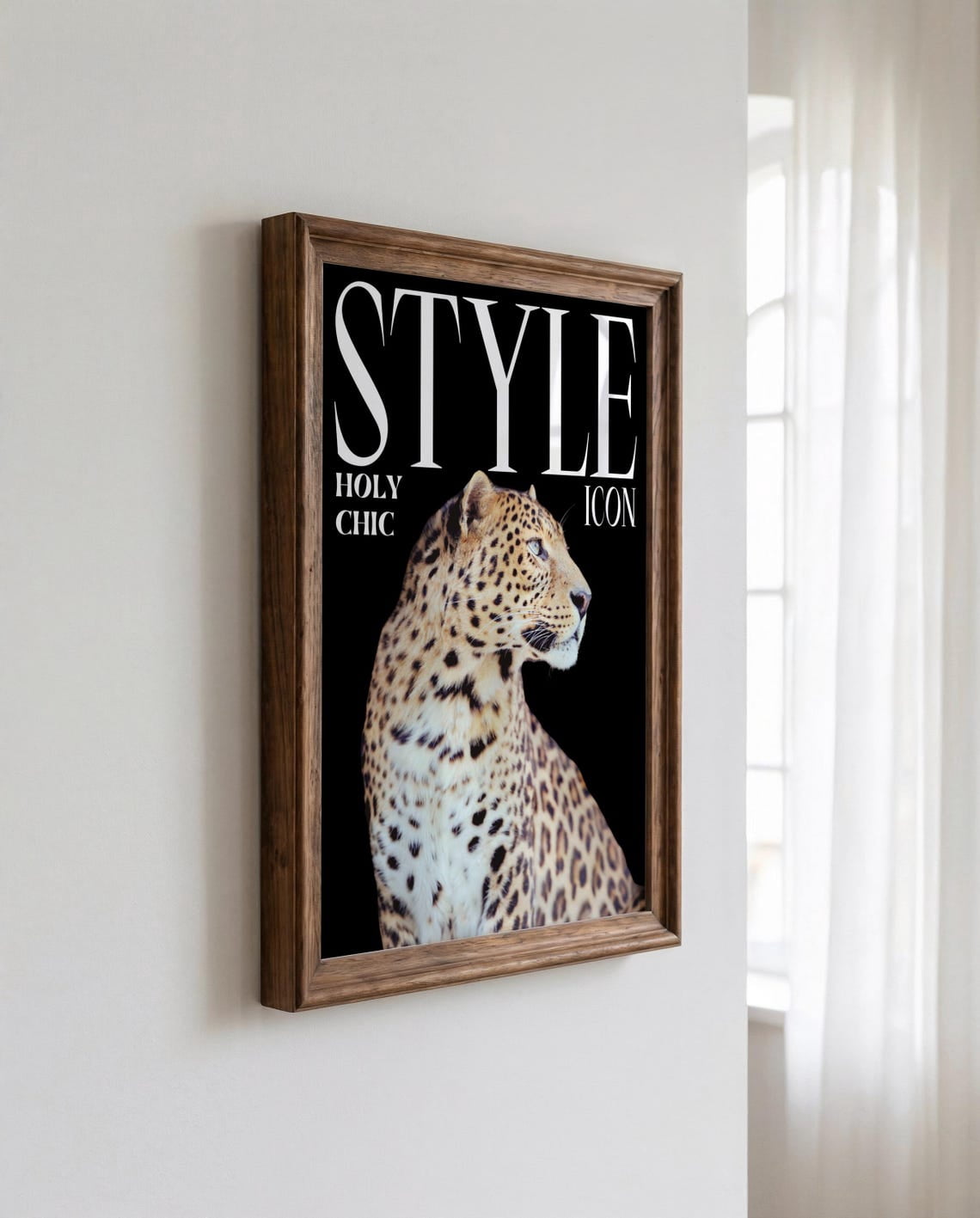 Holy Chic Icon Leopard Poster, Fashion Typography Animal, Modern ...