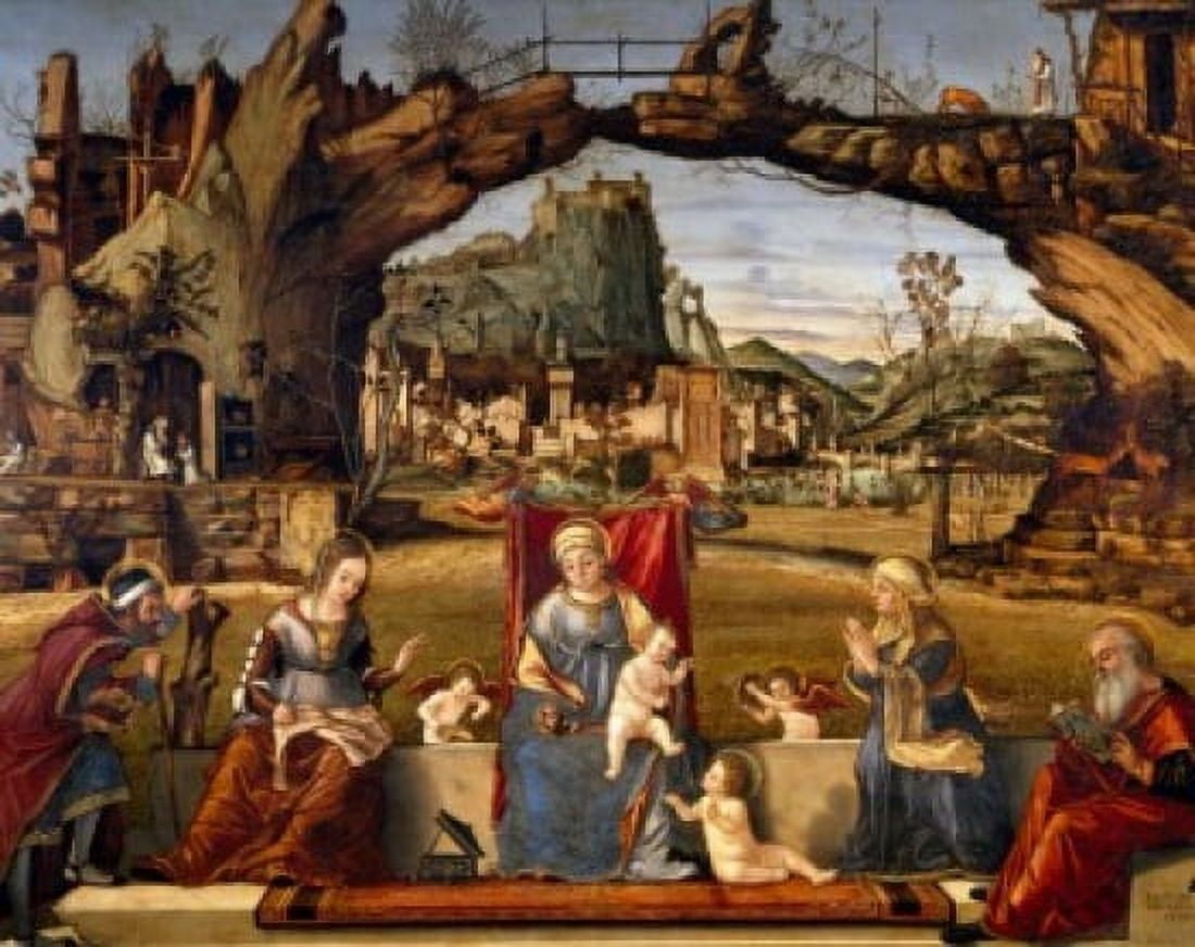 Holy Conversation by Vittore Carpaccio (Circa 1460-1526 ) France Avignon Musee du Petit-Palais Canvas Art - Vittore Carpaccio (18 x 24)