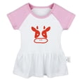 thumbnail image 1 of Holy Cow I'm Cute Funny Dresses For Baby, Newborn Babies Animal Cow Pattern Skirts, Infant Princess Dress, 0-24M Kids Graphic Clothes (Pink Raglan Dresses, 6-12 Months), 1 of 4