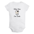 thumbnail image 1 of Holy Cow I'm Cute Funny Rompers For Babies, Newborn Baby Unisex Bodysuits, Infant Jumpsuits, Toddler 0-24 Months Kids One-Piece Oufits (White, 0-6 Months), 1 of 4